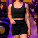 Conjunto Academia Feminino - Top e Short Cintura Alta em Suplex