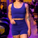 Conjunto Academia Feminino - Top e Short Cintura Alta em Suplex