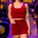 Conjunto Academia Feminino - Top e Short Cintura Alta em Suplex