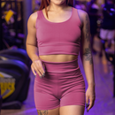 Conjunto Academia Feminino - Top e Short Cintura Alta em Suplex