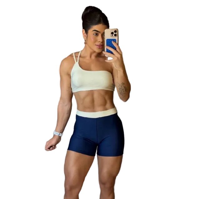 conjunto de short fitness crossfit nula manga academia fitness feminino