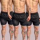 Kit 3 Shorts  Esportivo 2 em 1 Performance