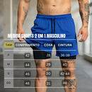 KIT 3 Shorts 2 em 1 Bermuda Compressão MasculinO Dry Fit Elastano Academia Treino Original Bordbless