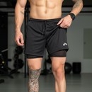 KIT 3 Shorts 2 em 1 Bermuda Compressão MasculinO Dry Fit Elastano Academia Treino Original Bordbless