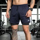 KIT 3 Shorts 2 em 1 Bermuda Compressão MasculinO Dry Fit Elastano Academia Treino Original Bordbless