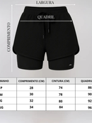 Short Duplo Compreensão Fitness Bermuda Academia Feminino 2 em 1