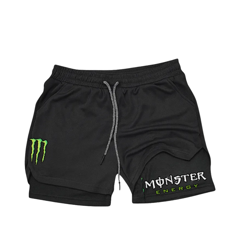 Bermuda De Compressão 2 Em 1 Dry Fit Com Elastano MONSTER, Ideal Para Treinos, Academia