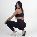 Conjuntos Fitness Feminino Strep Top + Calça Legging Cintura Alta Suplex Academia & Treino